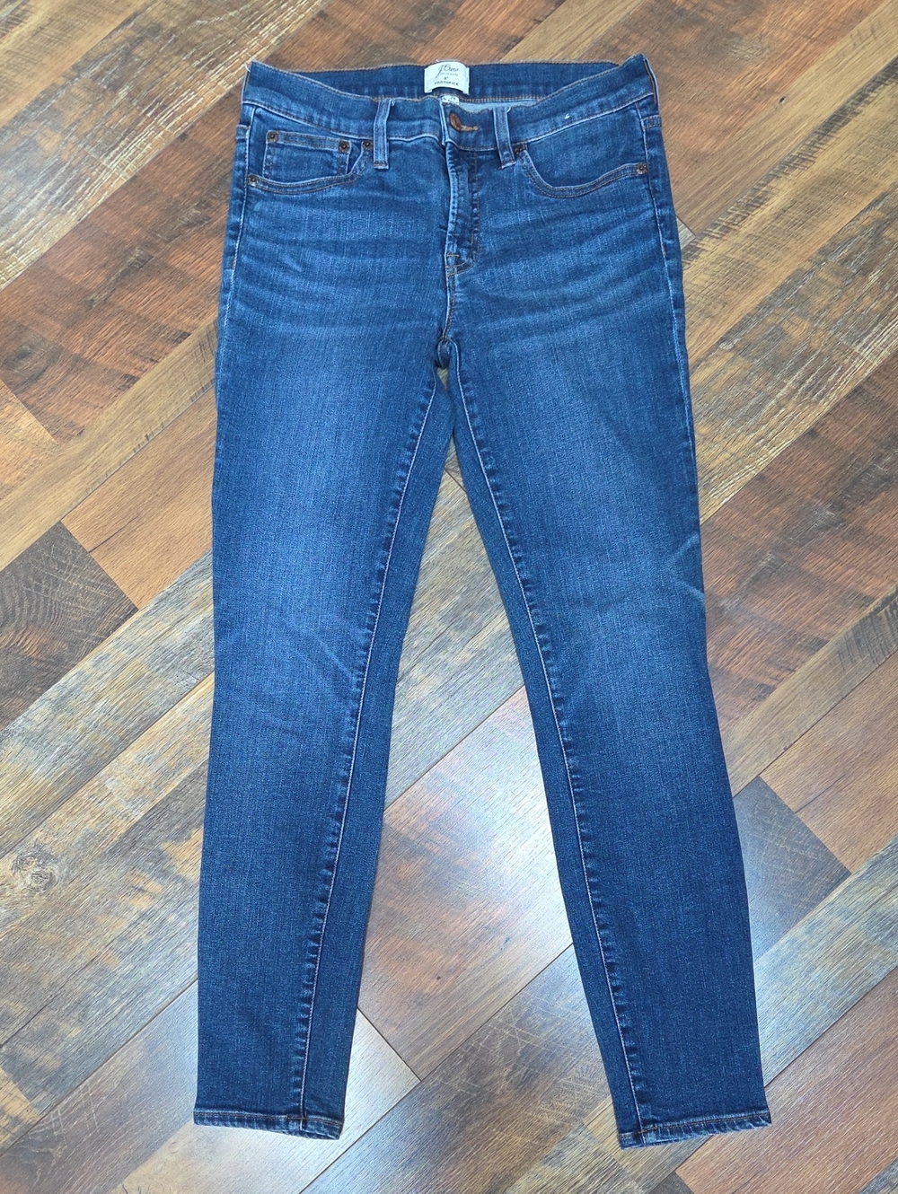 J. Crew Medium Wash Blue 8" Toothpick Skinny Jeans, Size 28